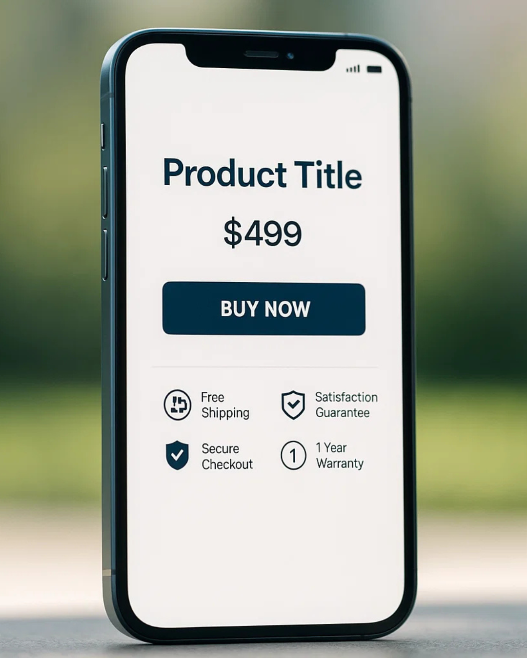 ALT (EN): Mobile product above-the-fold layout with clear CTA and trust — Vista by Lara ALT (AR): تخطيط الجزء المرئي لمنتج على الجوال مع زر واضح وعناصر ثقة — Vista by Lara