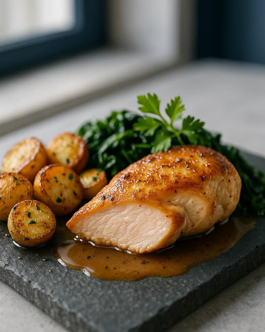 ALT (EN): Pan sizzle to plated dish macro hero for a 15s menu video — Vista by Lara ALT (AR): سIZZلة مقلاة إلى طبق مُقدَّم في لقطة ماكرو بطول ١٥ ثانية — Vista by Lara